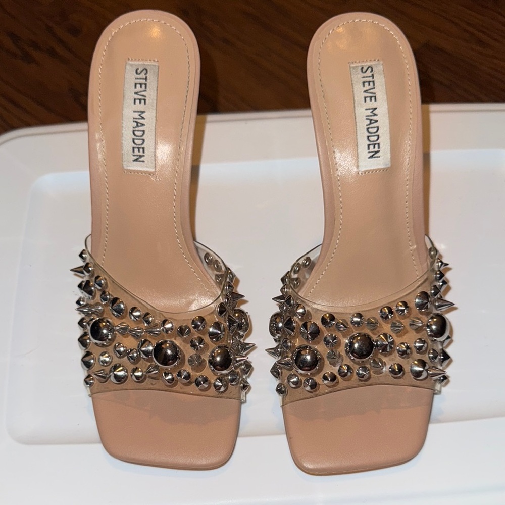 Steve Madden Beige Studded Heels